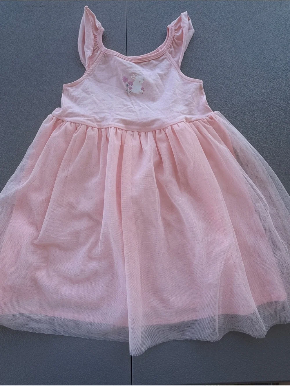 Carter's Light Pink Tank Top Dress with Bunny Graphic